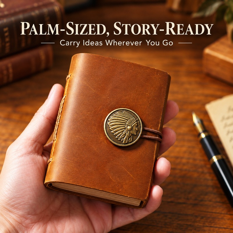 Mini Handmade Leather Traveler - đánh giá và giá Vintage Leather Journal Notebook