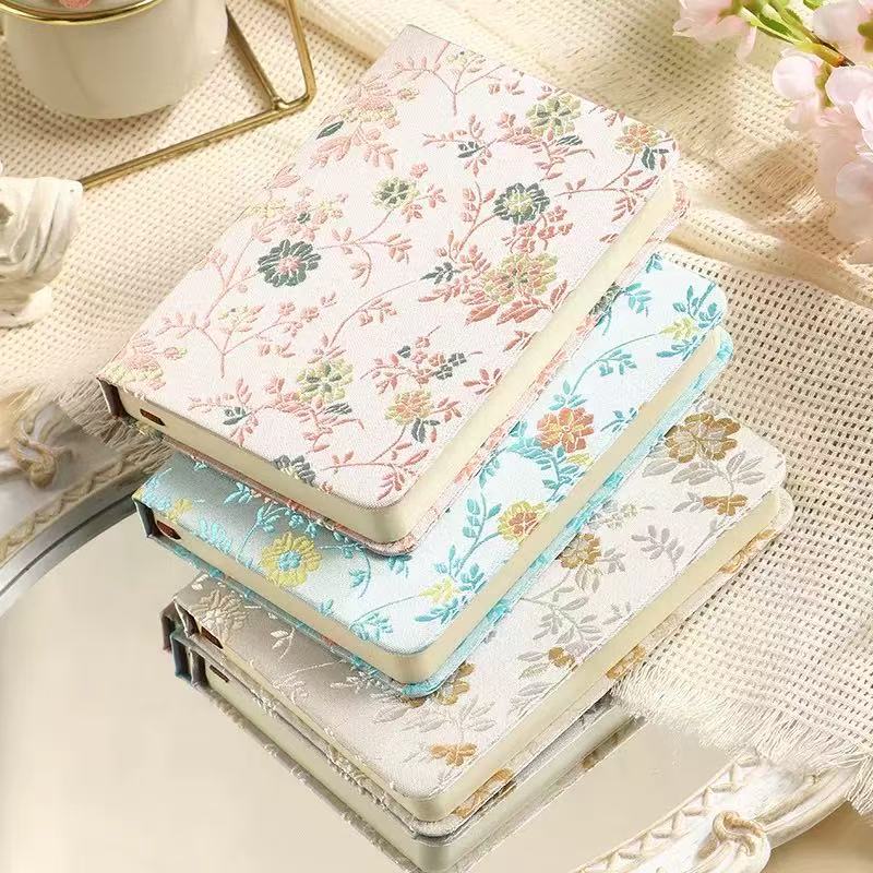 A6 Chinese Floral Brocade Note - đánh giá và giá Vintage Leather Journal Notebook